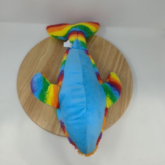SeaWorld Parks Rainbow Dolphin Plush 17" - Picture 10 of 10